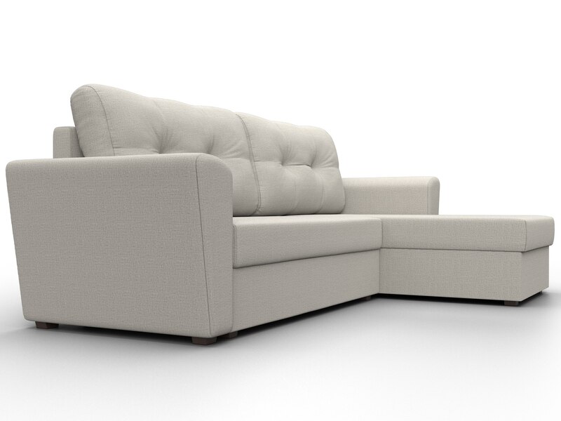 Диван угловой Амстердам Лайт правый угол, Рогожка, Амур 02 бежевый