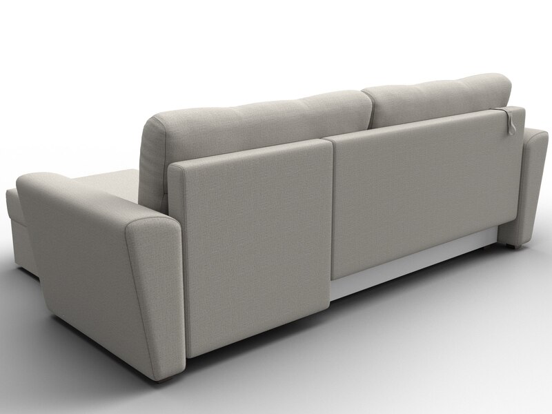 Диван угловой Амстердам Лайт правый угол, Рогожка, Амур 02 бежевый