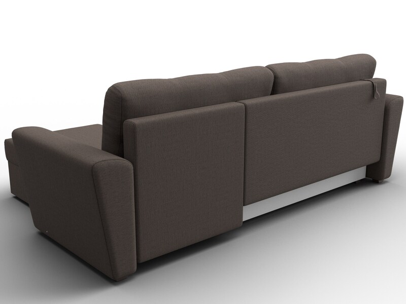 Диван угловой Амстердам Лайт правый угол, Рогожка, Амур 05 коричневый