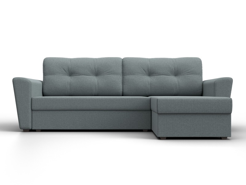 Диван угловой Амстердам Лайт правый угол, Рогожка, Амур 07 серый