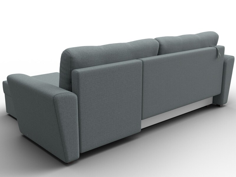 Диван угловой Амстердам Лайт правый угол, Рогожка, Амур 07 серый