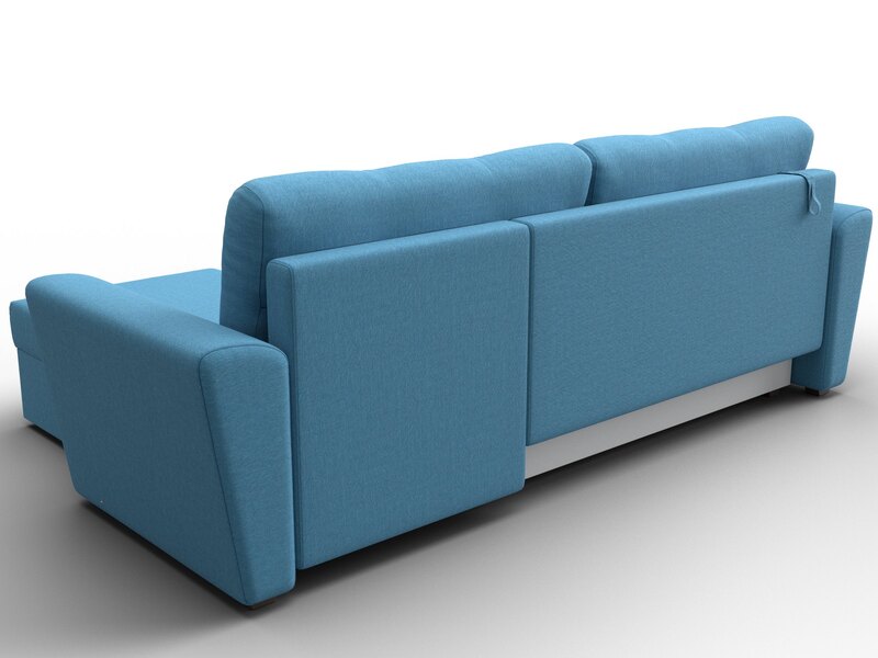 Диван угловой Амстердам Лайт правый угол, Рогожка, Амур 10 голубой