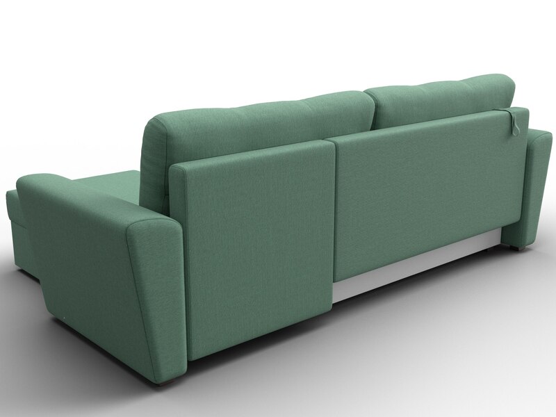 Диван угловой Амстердам Лайт правый угол, Рогожка, Амур 11 зеленый