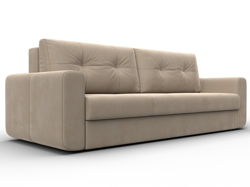 Диван прямой Лига-031, Велюр, SEVEN 729 бежевый