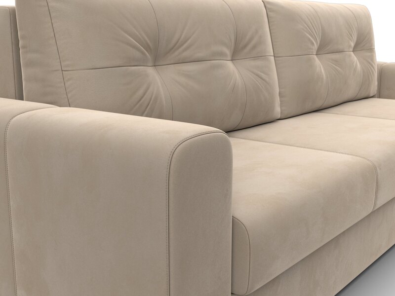 Диван прямой Лига-031, Велюр, SEVEN 729 бежевый