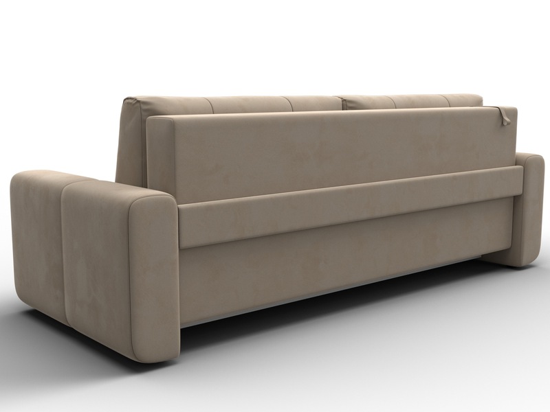 Диван прямой Лига-031, Велюр, SEVEN 729 бежевый