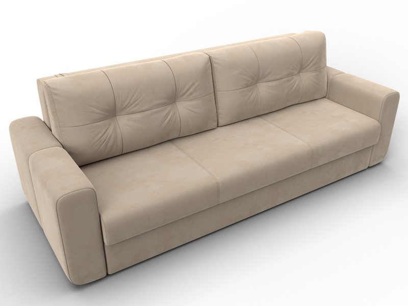 Диван прямой Лига-031, Велюр, SEVEN 729 бежевый