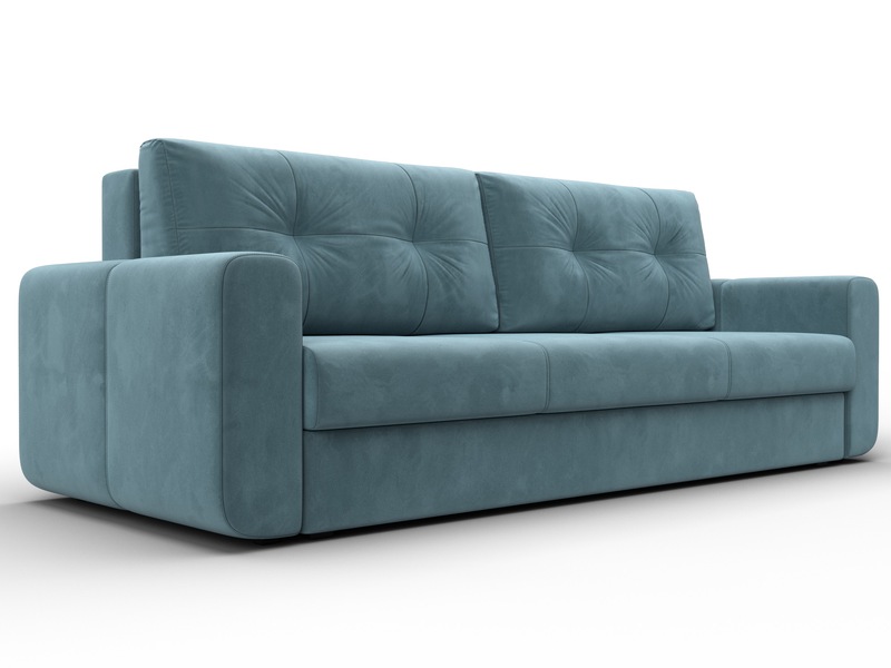 Диван прямой Лига-031, Велюр, SEVEN 113 бирюзовый