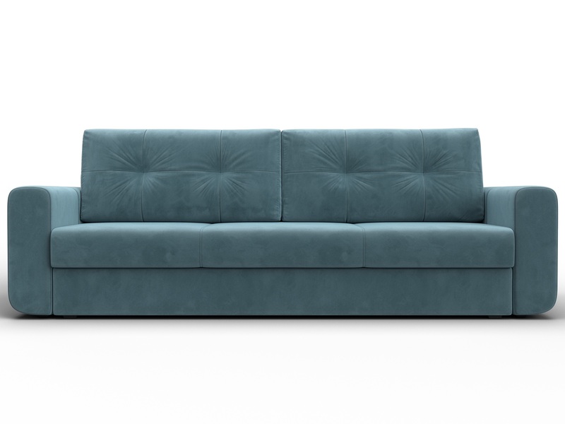 Диван прямой Лига-031, Велюр, SEVEN 113 бирюзовый