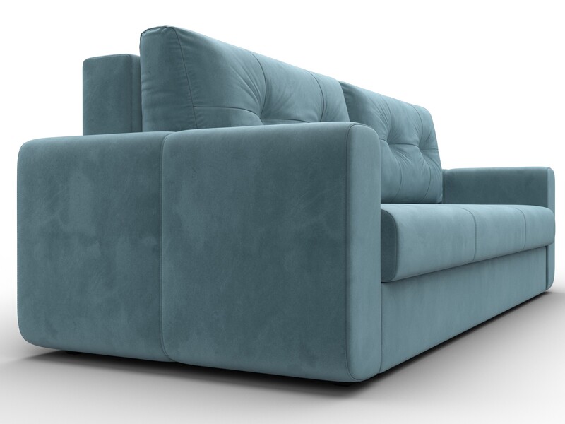 Диван прямой Лига-031, Велюр, SEVEN 113 бирюзовый
