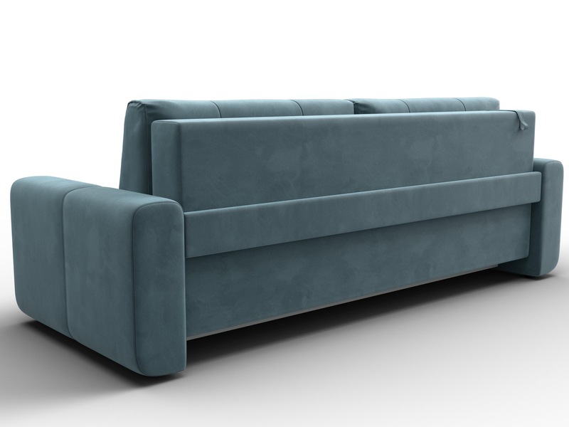 Диван прямой Лига-031, Велюр, SEVEN 113 бирюзовый