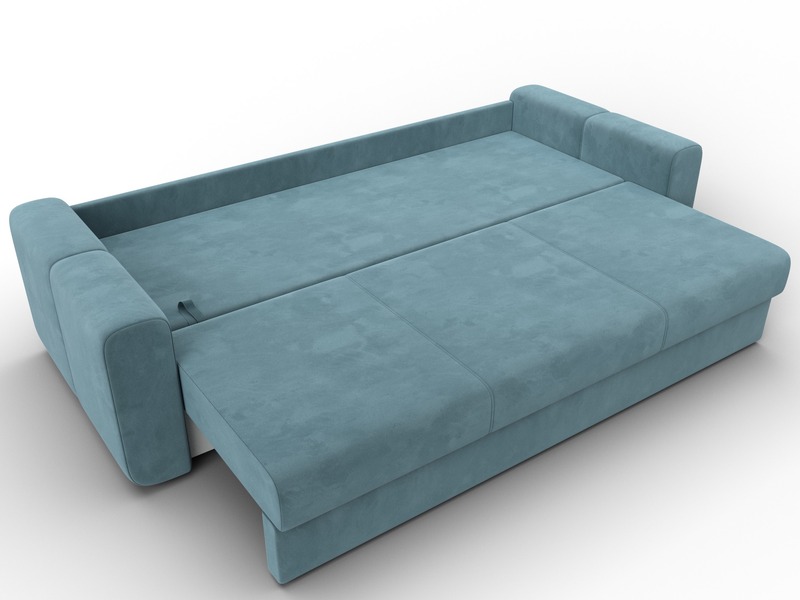 Диван прямой Лига-031, Велюр, SEVEN 113 бирюзовый