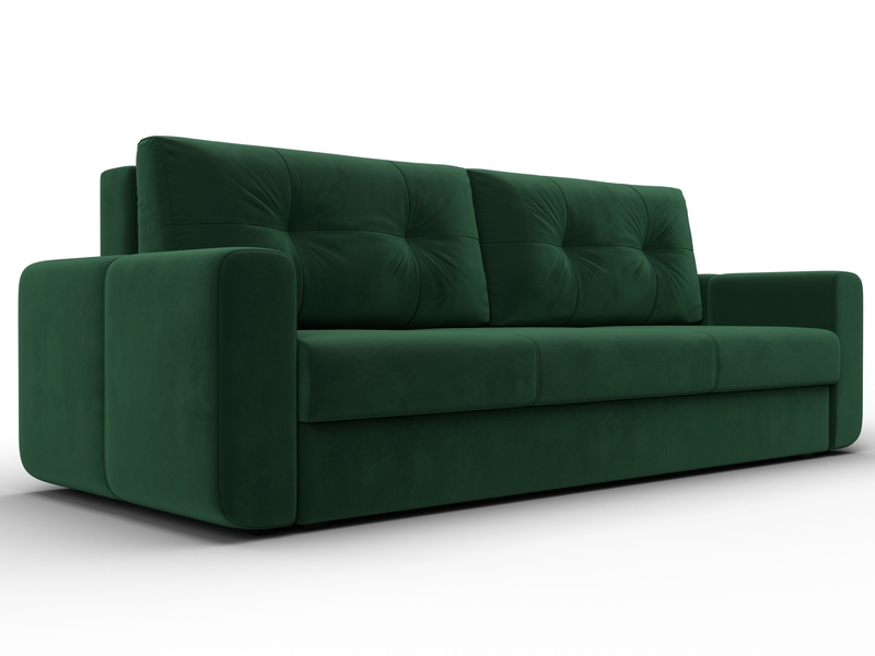 Диван прямой Лига-031, Велюр, SEVEN 626 зеленый