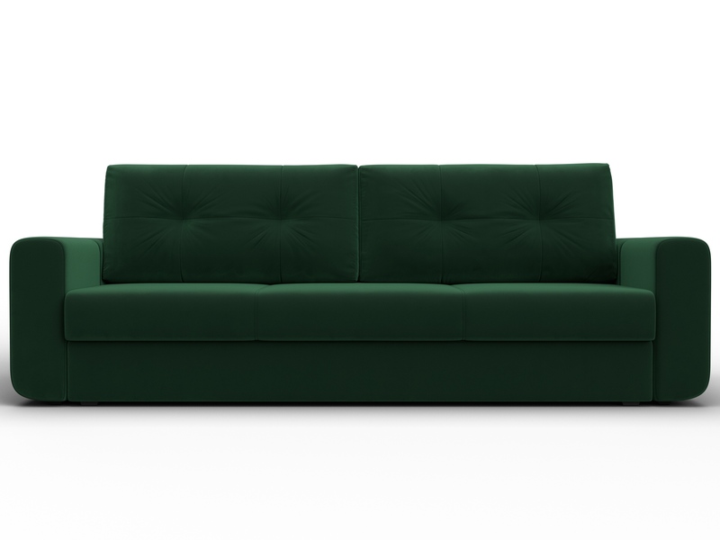 Диван прямой Лига-031, Велюр, SEVEN 626 зеленый