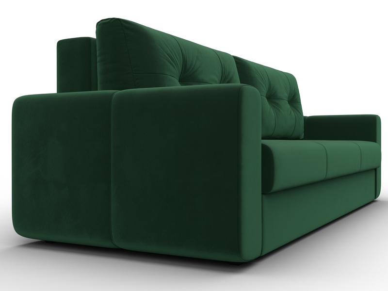 Диван прямой Лига-031, Велюр, SEVEN 626 зеленый