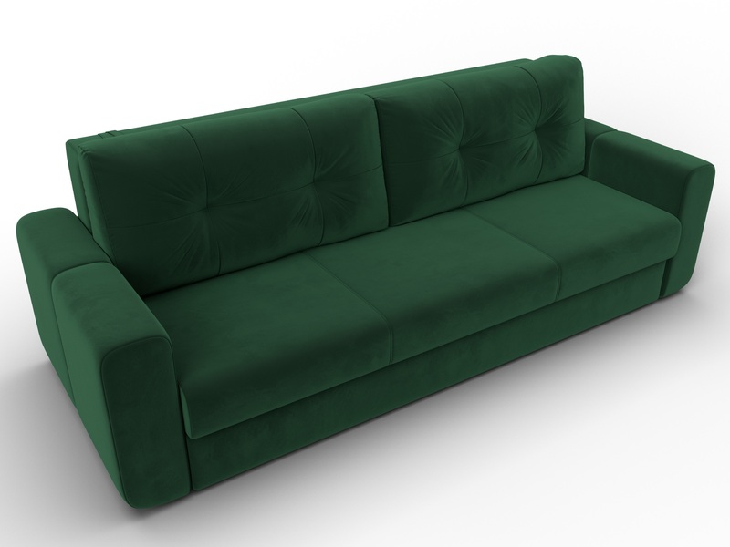 Диван прямой Лига-031, Велюр, SEVEN 626 зеленый