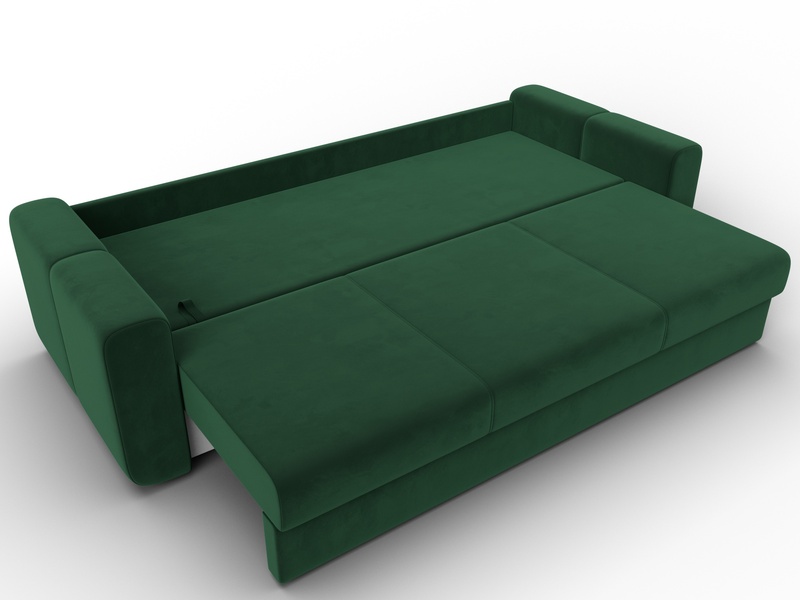 Диван прямой Лига-031, Велюр, SEVEN 626 зеленый