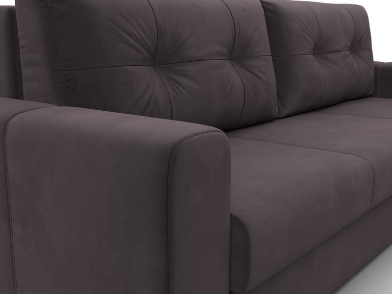 Диван прямой Лига-031, Велюр, SEVEN 727 коричневый