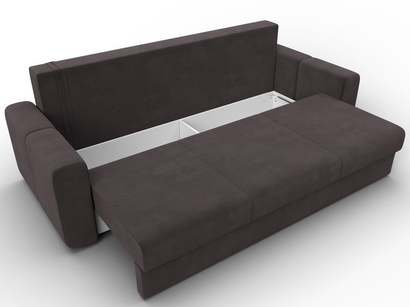 Диван прямой Лига-031, Велюр, SEVEN 727 коричневый