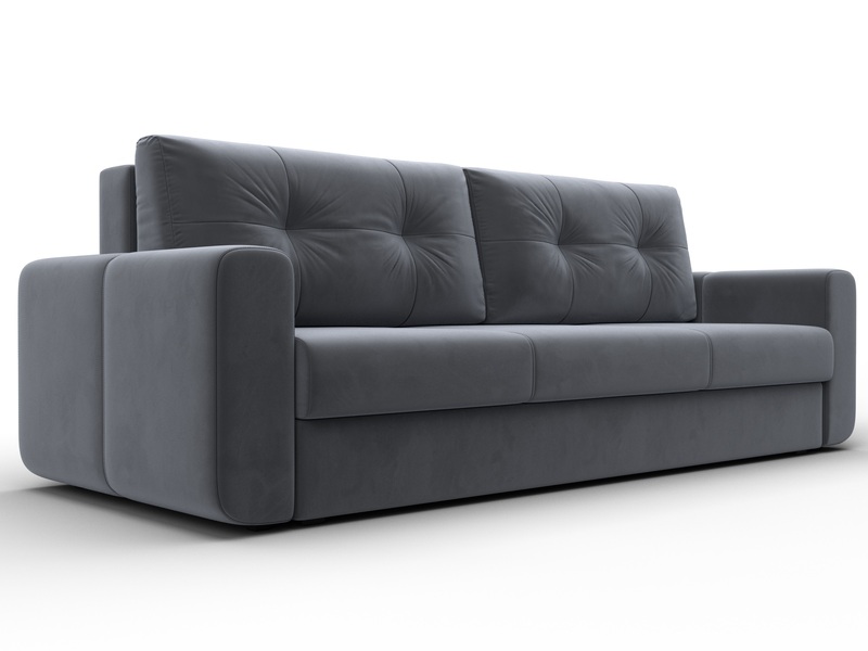 Диван прямой Лига-031, Велюр, SEVEN 17 серый