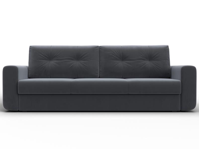 Диван прямой Лига-031, Велюр, SEVEN 17 серый