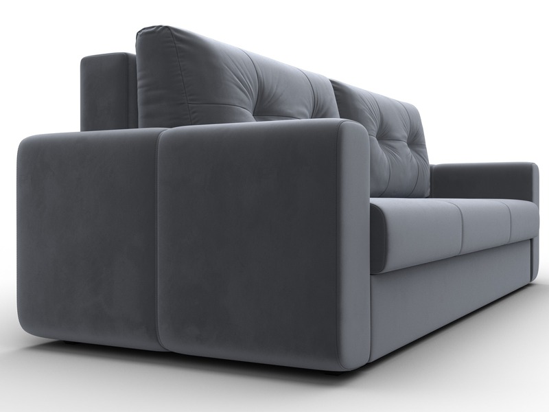 Диван прямой Лига-031, Велюр, SEVEN 17 серый