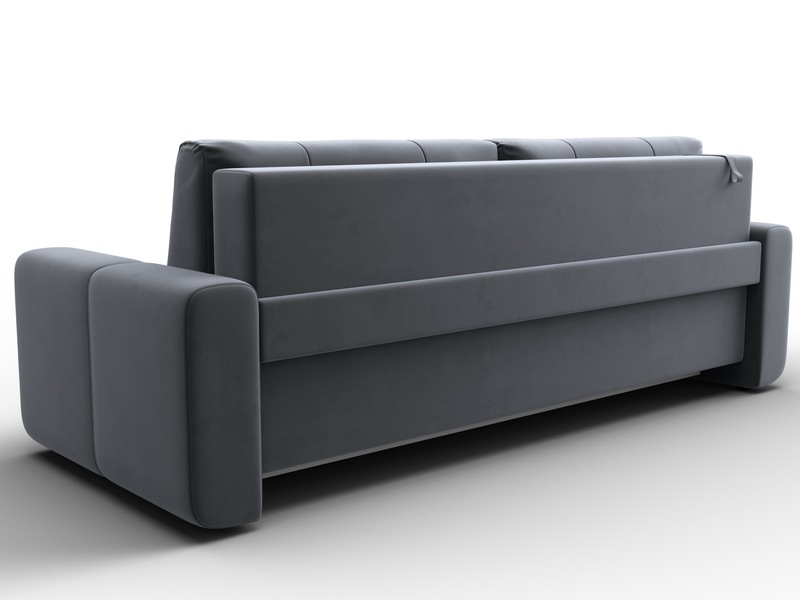 Диван прямой Лига-031, Велюр, SEVEN 17 серый