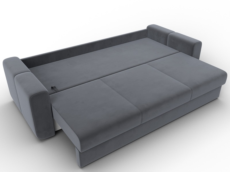 Диван прямой Лига-031, Велюр, SEVEN 17 серый