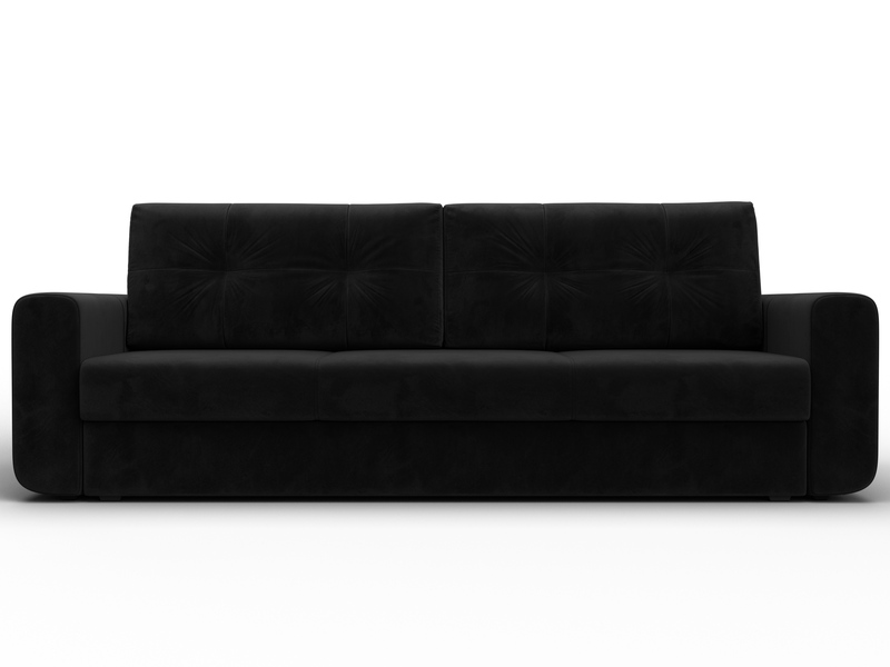 Диван прямой Лига-031, Велюр, SEVEN 35 черный
