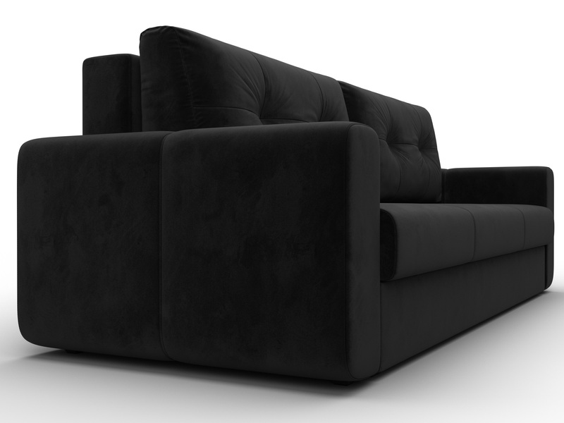 Диван прямой Лига-031, Велюр, SEVEN 35 черный
