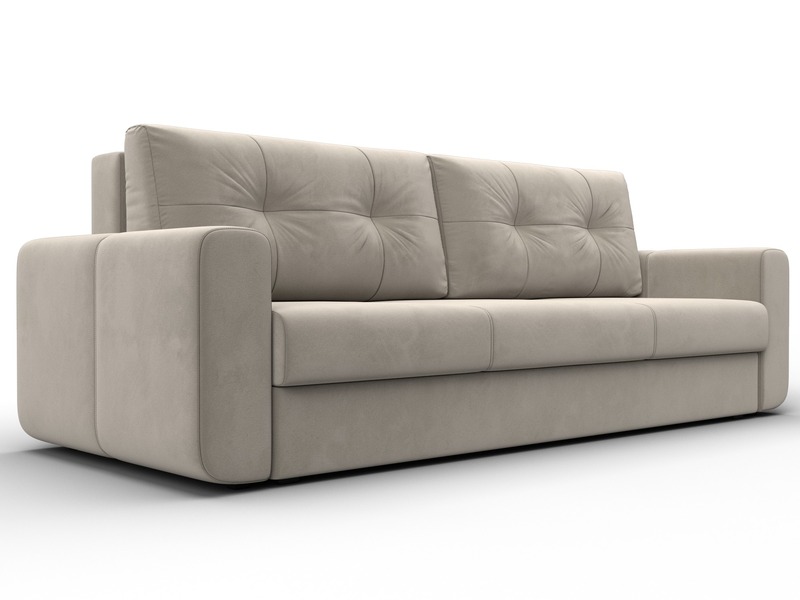 Диван прямой Лига-031, Микровельвет, Бежевый