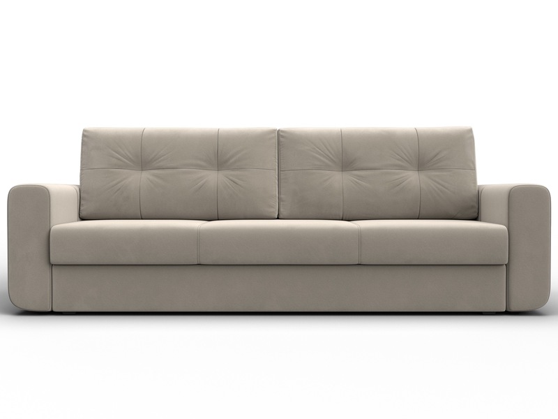 Диван прямой Лига-031, Микровельвет, Бежевый