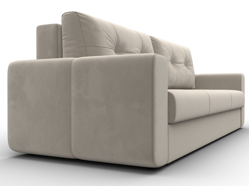 Диван прямой Лига-031, Микровельвет, Бежевый