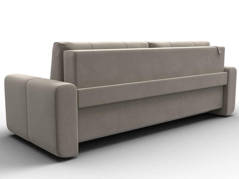 Диван прямой Лига-031, Микровельвет, Бежевый