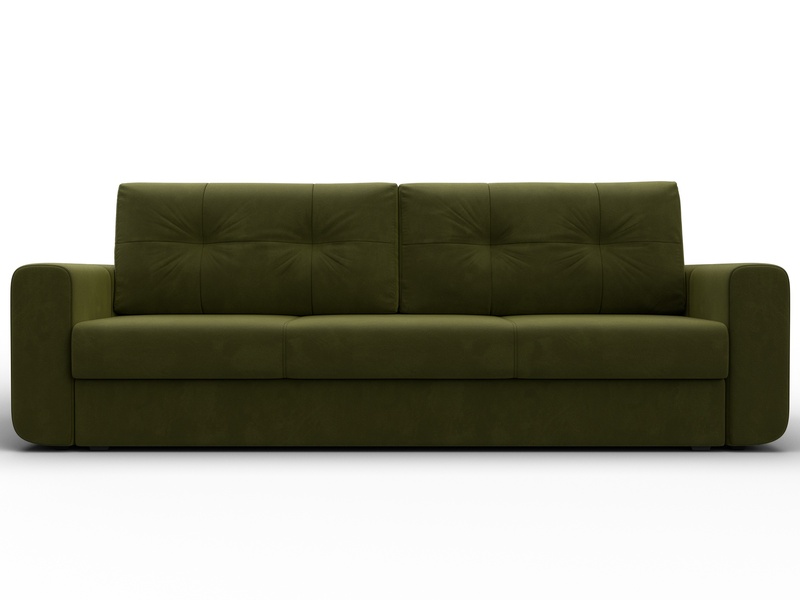 Диван прямой Лига-031, Микровельвет, Зеленый
