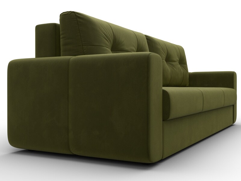 Диван прямой Лига-031, Микровельвет, Зеленый