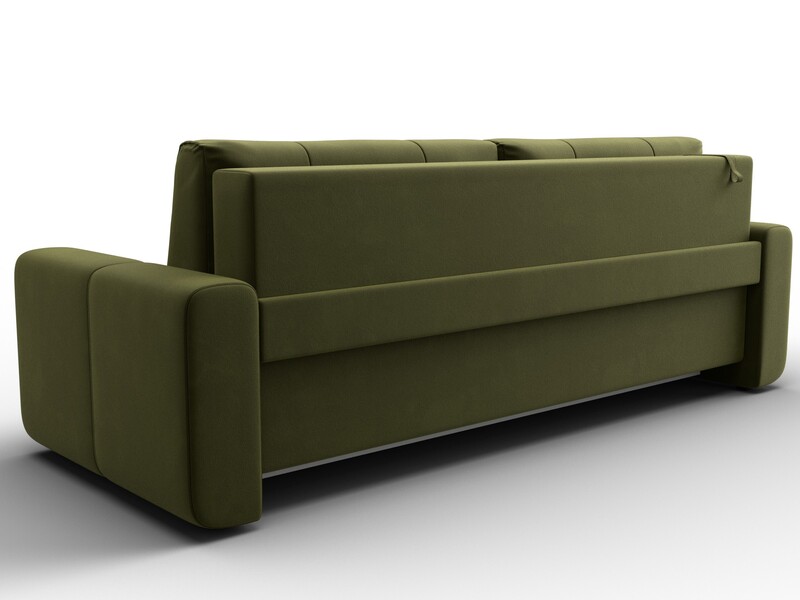 Диван прямой Лига-031, Микровельвет, Зеленый
