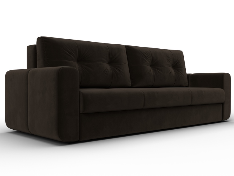 Диван прямой Лига-031, Микровельвет, Коричневый