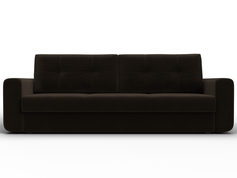 Диван прямой Лига-031, Микровельвет, Коричневый