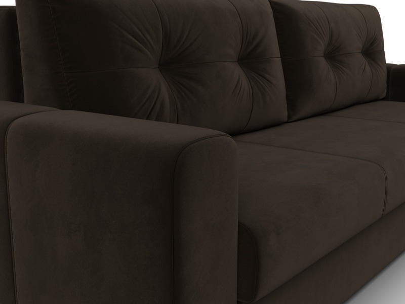 Диван прямой Лига-031, Микровельвет, Коричневый