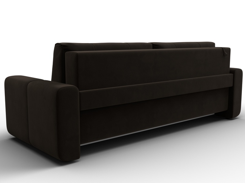 Диван прямой Лига-031, Микровельвет, Коричневый