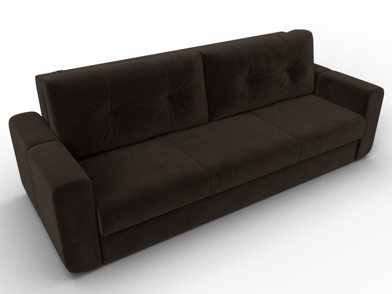Диван прямой Лига-031, Микровельвет, Коричневый