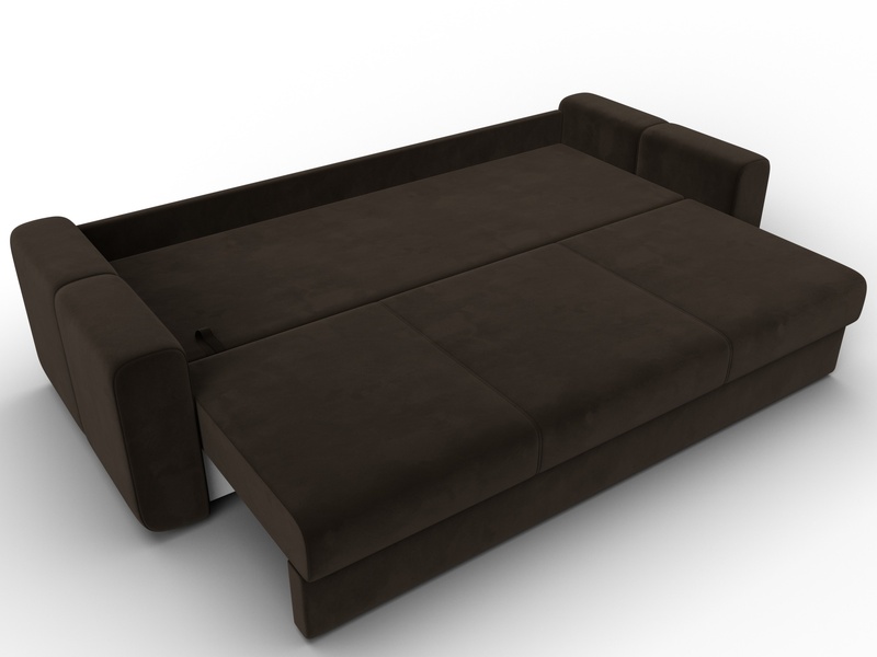 Диван прямой Лига-031, Микровельвет, Коричневый