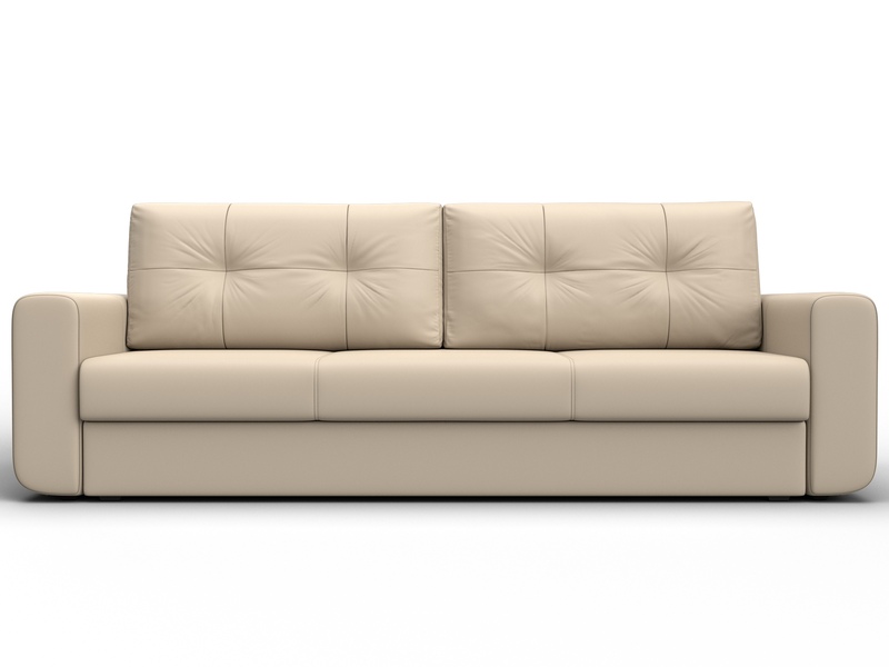 Диван прямой Лига-031, Экокожа, Бежевый