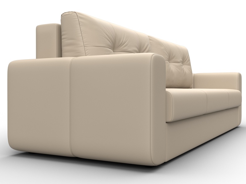 Диван прямой Лига-031, Экокожа, Бежевый