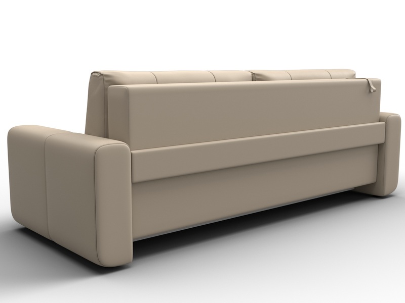 Диван прямой Лига-031, Экокожа, Бежевый