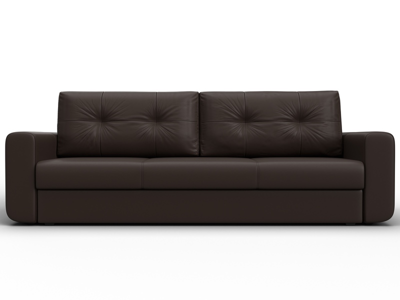 Диван прямой Лига-031, Экокожа, Коричневый