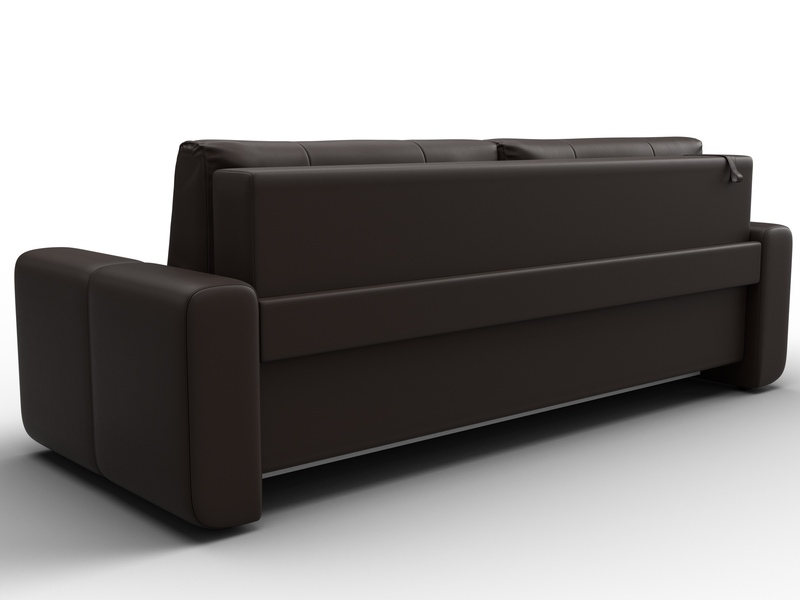 Диван прямой Лига-031, Экокожа, Коричневый