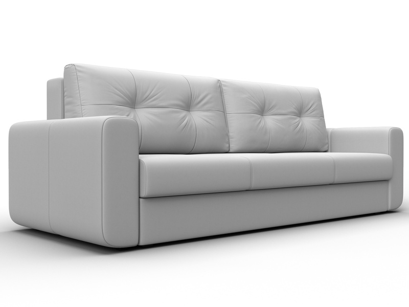 Диван прямой Лига-031, Экокожа, Белый