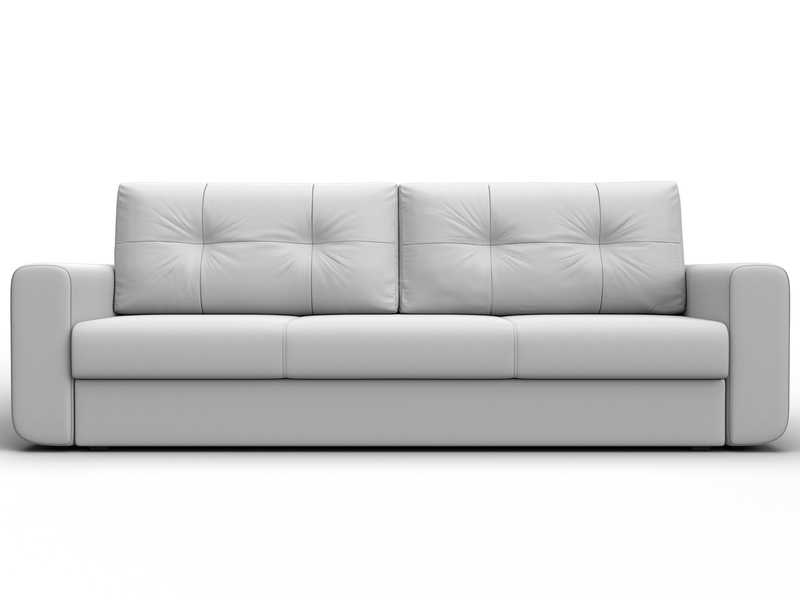 Диван прямой Лига-031, Экокожа, Белый